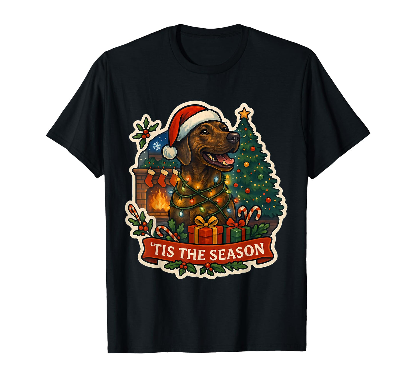 Tis The Season Plott Hound Dog Merry Christmas Mom Dad Xmas T-Shirt