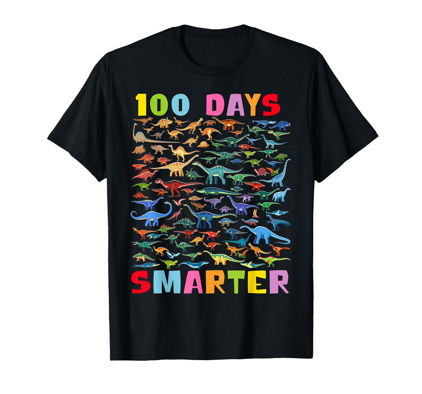 100 Days Smarter Dinosaurs Teacher Kids 100th Day of School T-Shirt