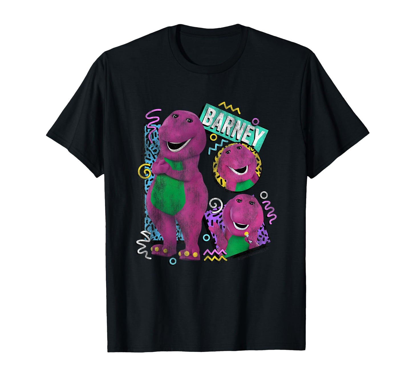 Barney 90s Style Colorful Pattern Retro T-Shirt