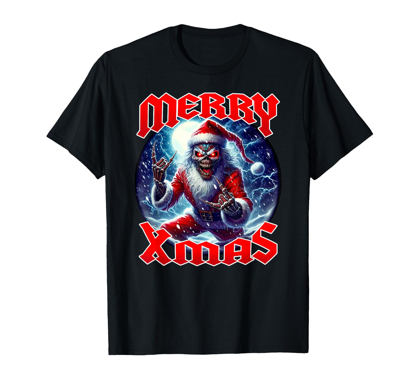 Merry Christmas Heavy Metal Band Death Metal Vintage Santa T-Shirt