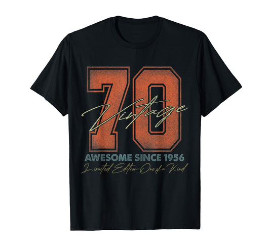70 Year Old Gifts Vintage 1956 Limited Edition 70th Birthday T-Shirt