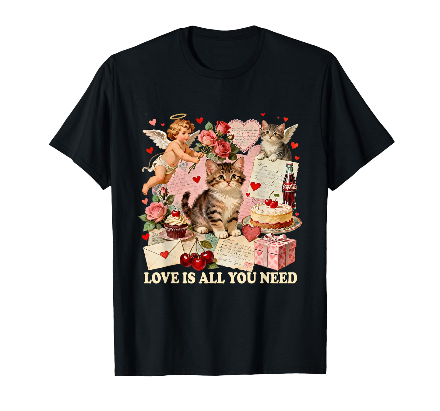 Love is All You Need Cute Valentine Cat Gift T-Shirt