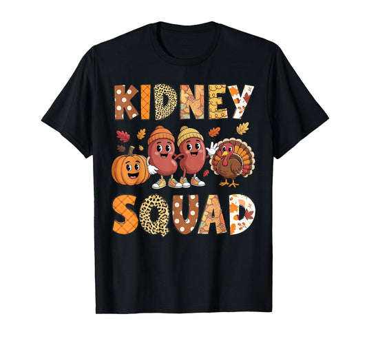 Kidney Squad Turkey Pumpkin Dialysis Nurse Thanksgiving T-Shirt