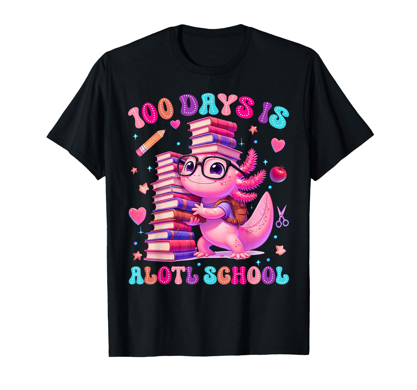 100 Days is Axolotl School Funny Kids Boys Girls T-Shirt