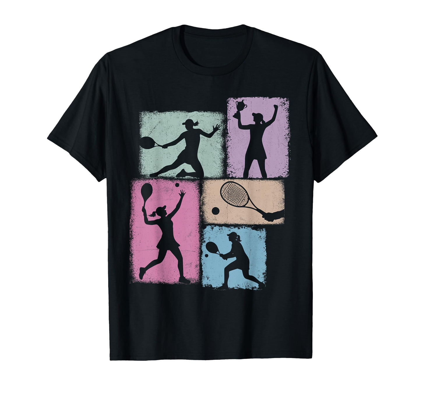 Tennis Player Collage Women Kids Coach Youth Girl T-Shirt