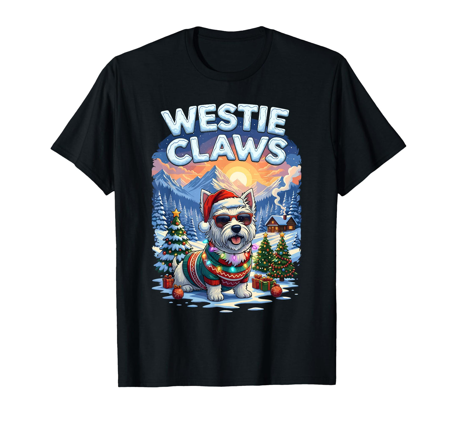 Christmas Santa Westie Claws Dog Owner West Highland Terrier T-Shirt