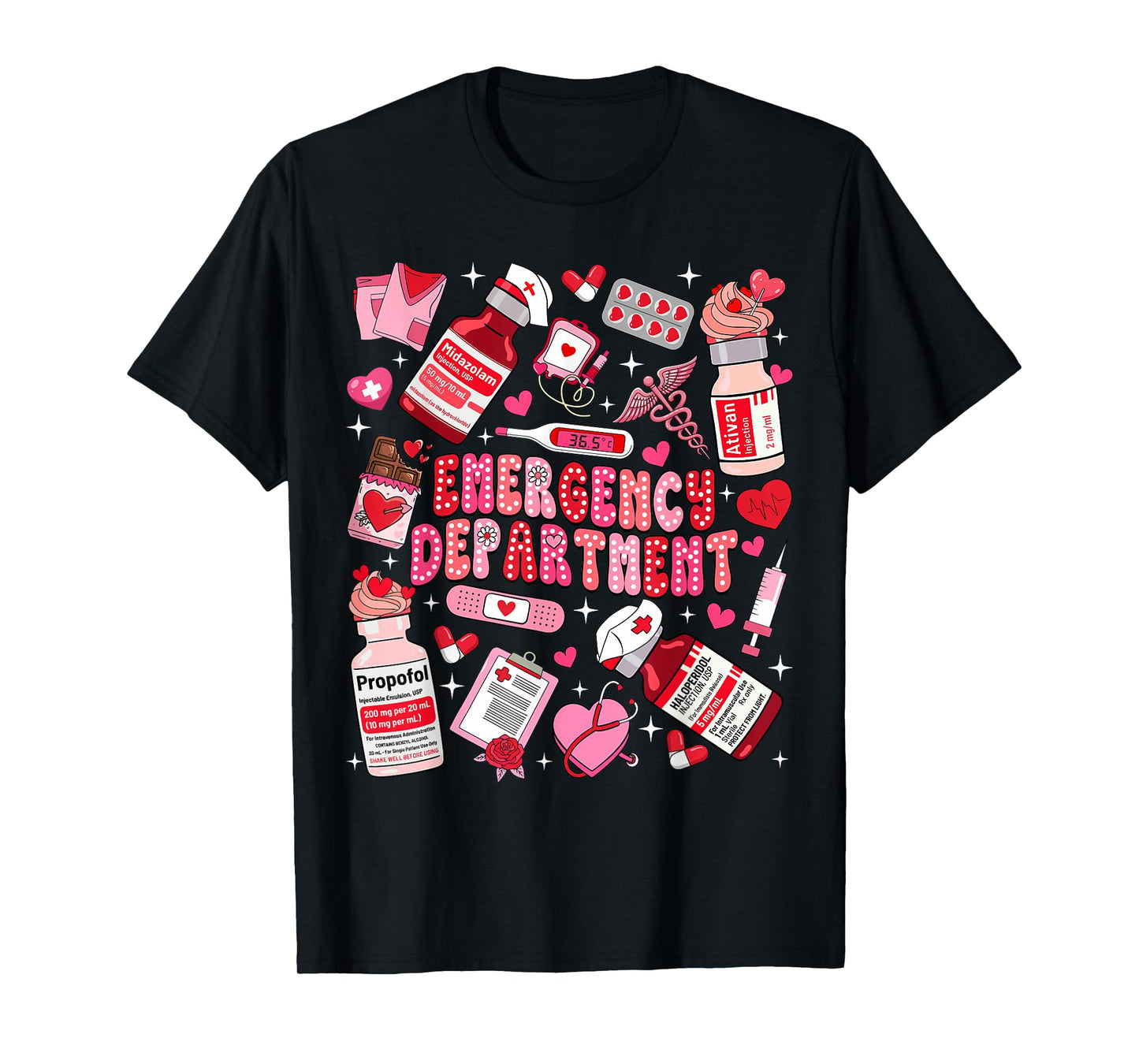 Retro Emergency Department ED ER Nurse Valentines Day Women T-Shirt