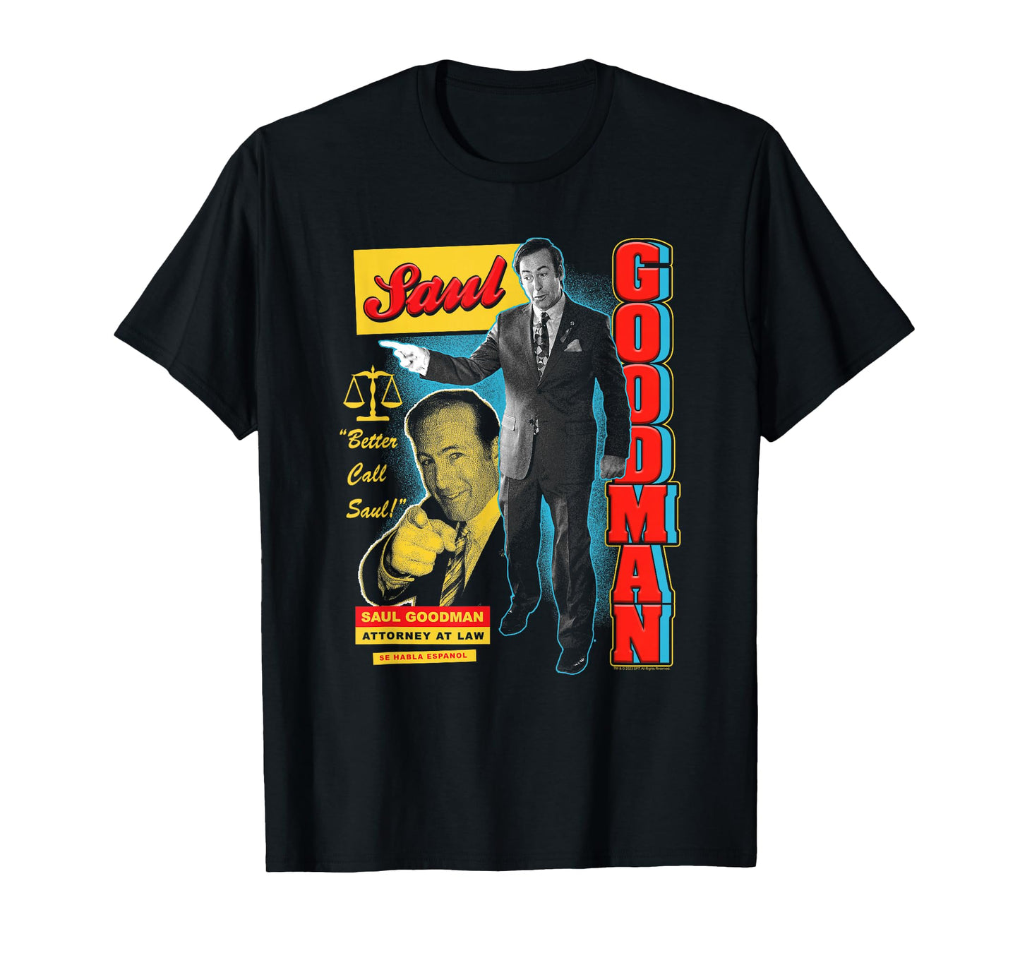 Breaking Bad Saul Goodman Colorful Ad Collage TV Show T-Shirt
