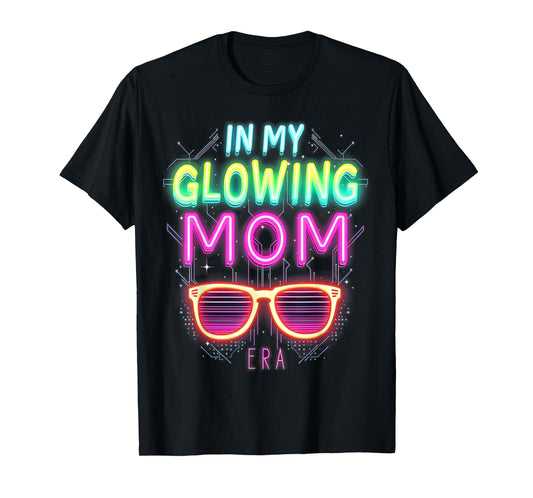 in My Glowing Mom Era Groovy Colorful Bright T-Shirt
