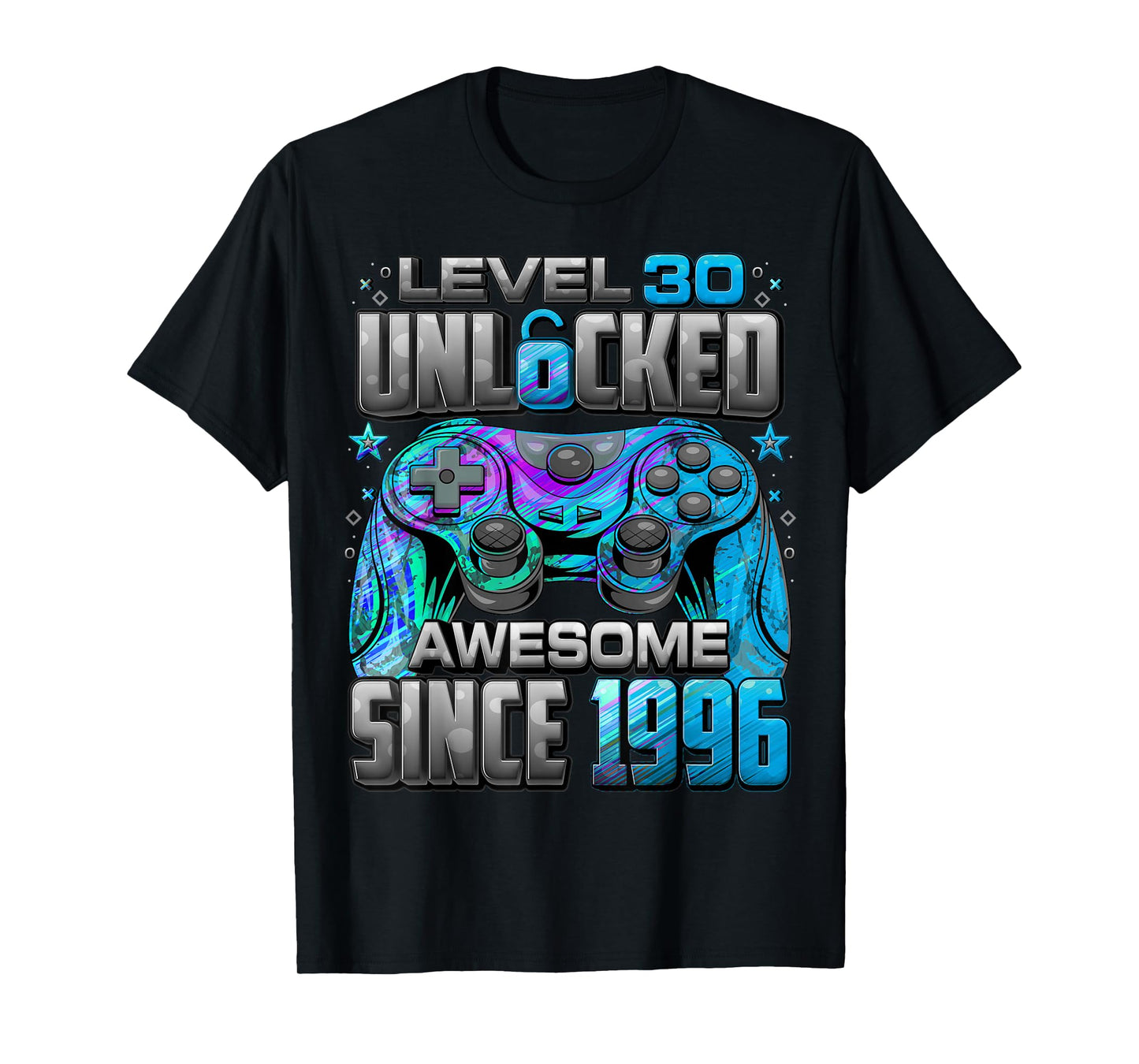 Level 30 Unlocked Awesome Since 1996 30th Birthday Gaming T-Shirt
