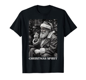 Retro Style Santa Claus Smoking Cigarette Christmas Spirit T-Shirt