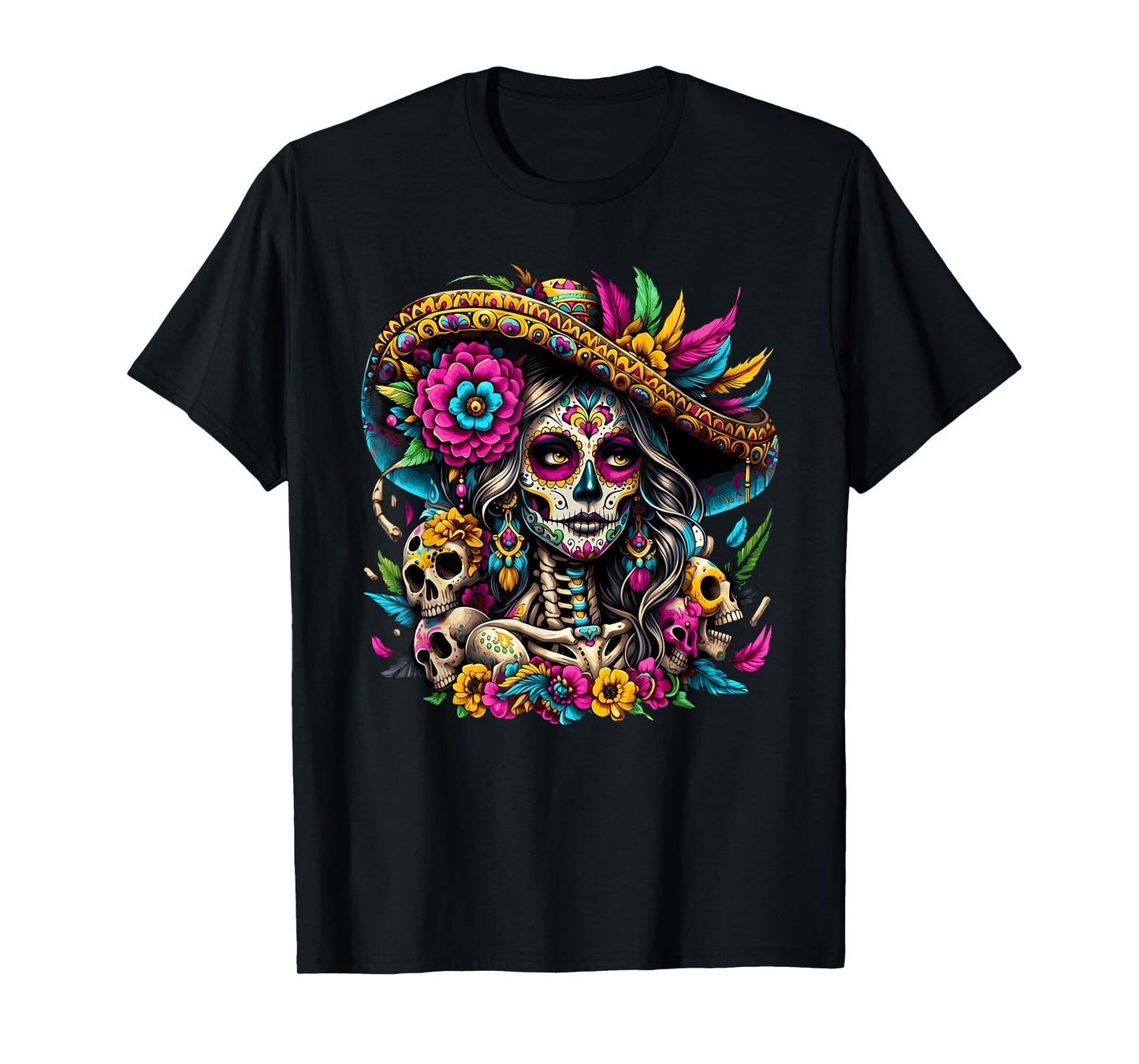 Dia De Los Muertos Mexican Day of The Dead Sugar Skull Women T-Shirt