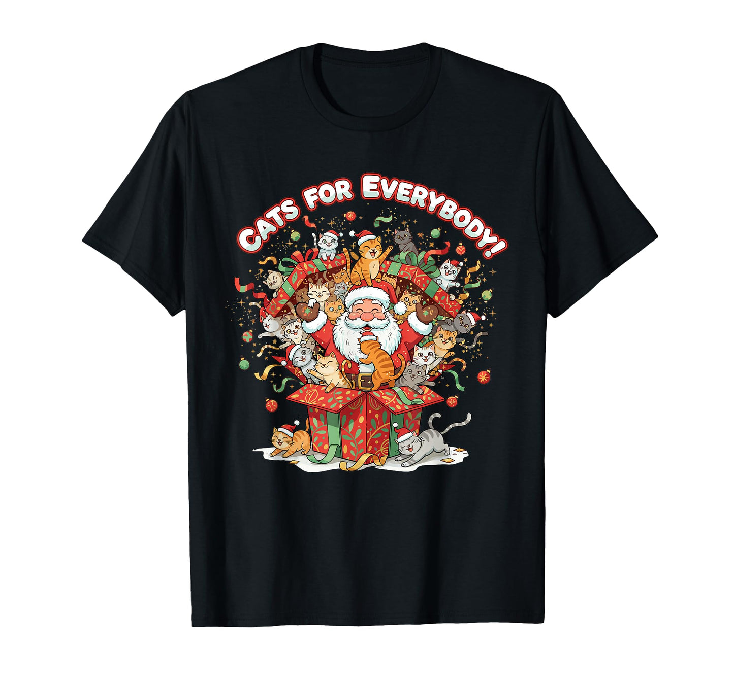 Cats for Everybody Christmas Shirt Crazy Santa T-Shirt