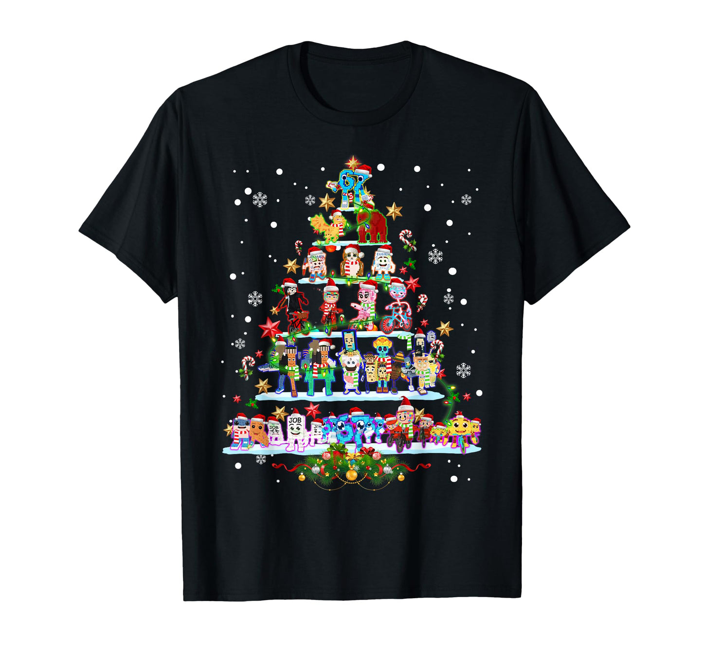 Christmas Tree All Brainrots Gaming Meme for Boys Kids Teens T-Shirt