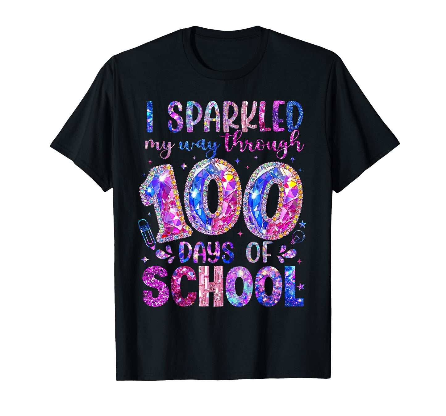 I Sparkler My Way Through 100 Days of School Student Teacher T-Shirt