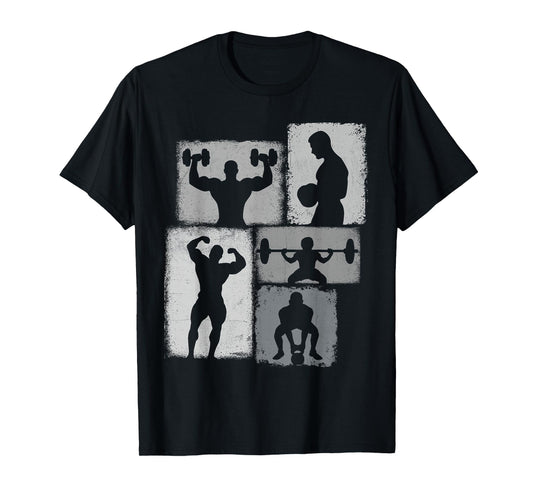 Bodybuilding Collage Bodybuilder Men Kids Coach Youth Boys T-Shirt
