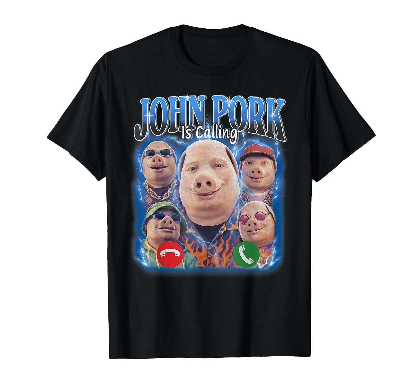 Funny John Pork is Calling Meme Vintage John Pork Bootleg T-Shirt