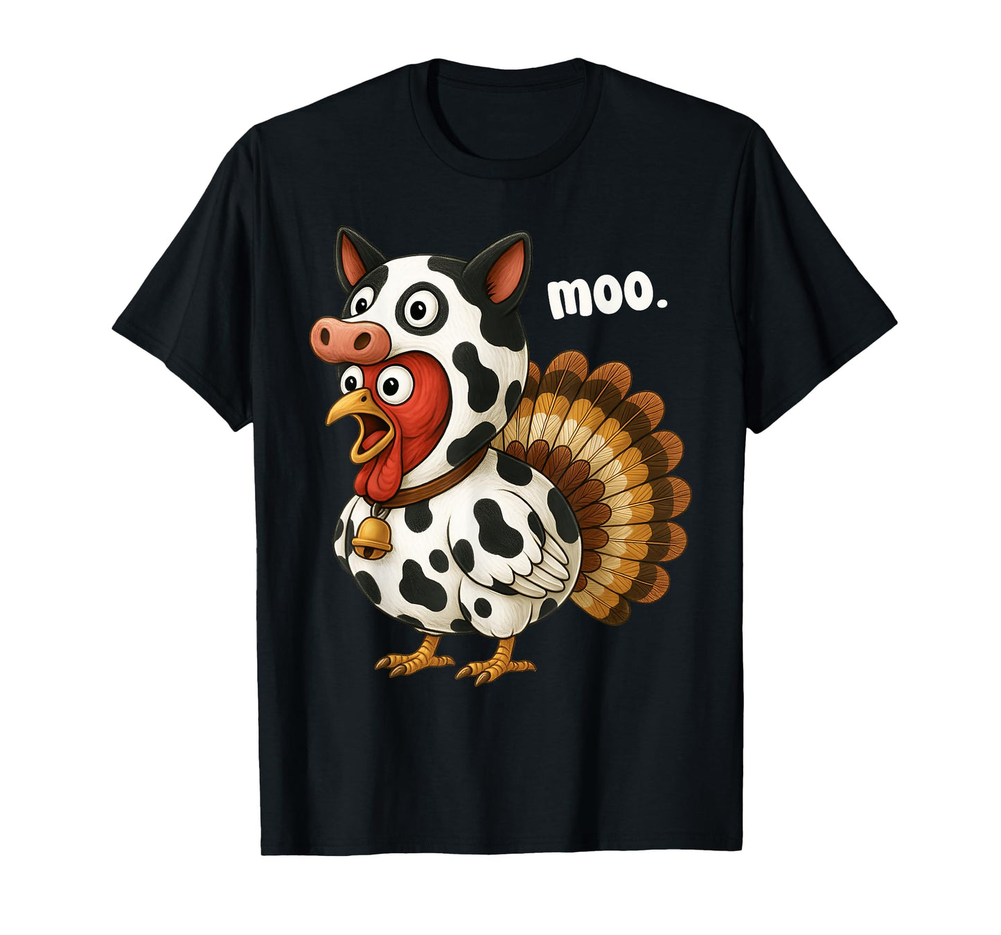 Funny Fake Cow Moo Cute Turkey Thanksgiving Men Women Kid T-Shirt
