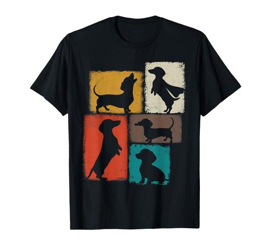 Weenie Vintage Collage Dachshund Dad Mom God Lover T-Shirt