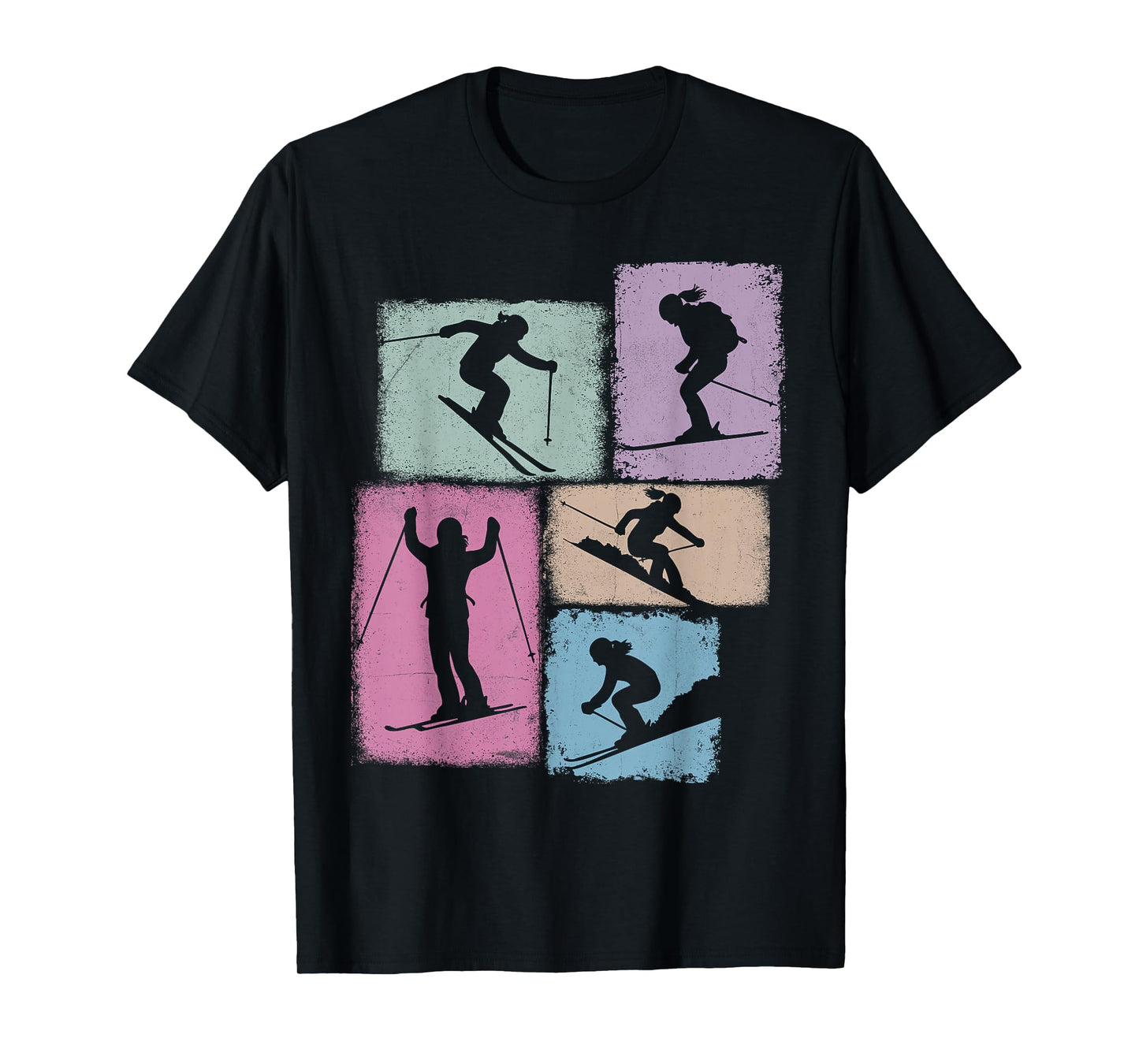 Skiing Collage Skier Women Kids Coach Youth Girl T-Shirt