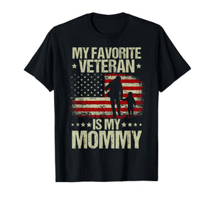 My Favorite Veteran is MyMommy American Flag Veteran-Day T-Shirt