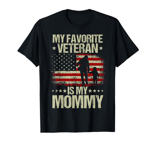 My Favorite Veteran is MyMommy American Flag Veteran-Day T-Shirt