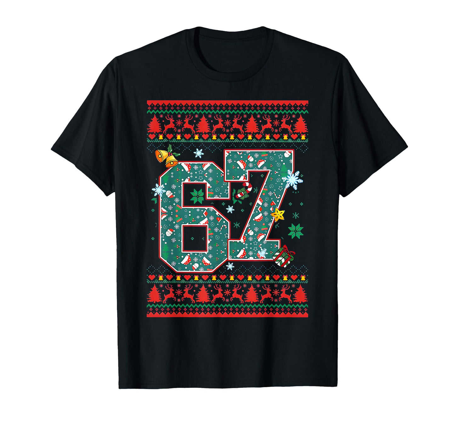 Retro 67 Six Seven Christmas Shirt Meme T-Shirt