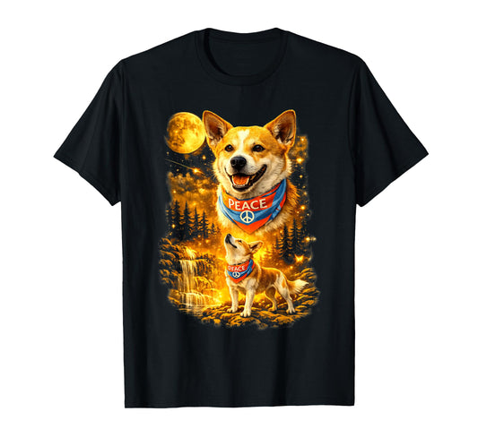 Aloka The Peace Dog Howling to The Moon Vintage T-Shirt