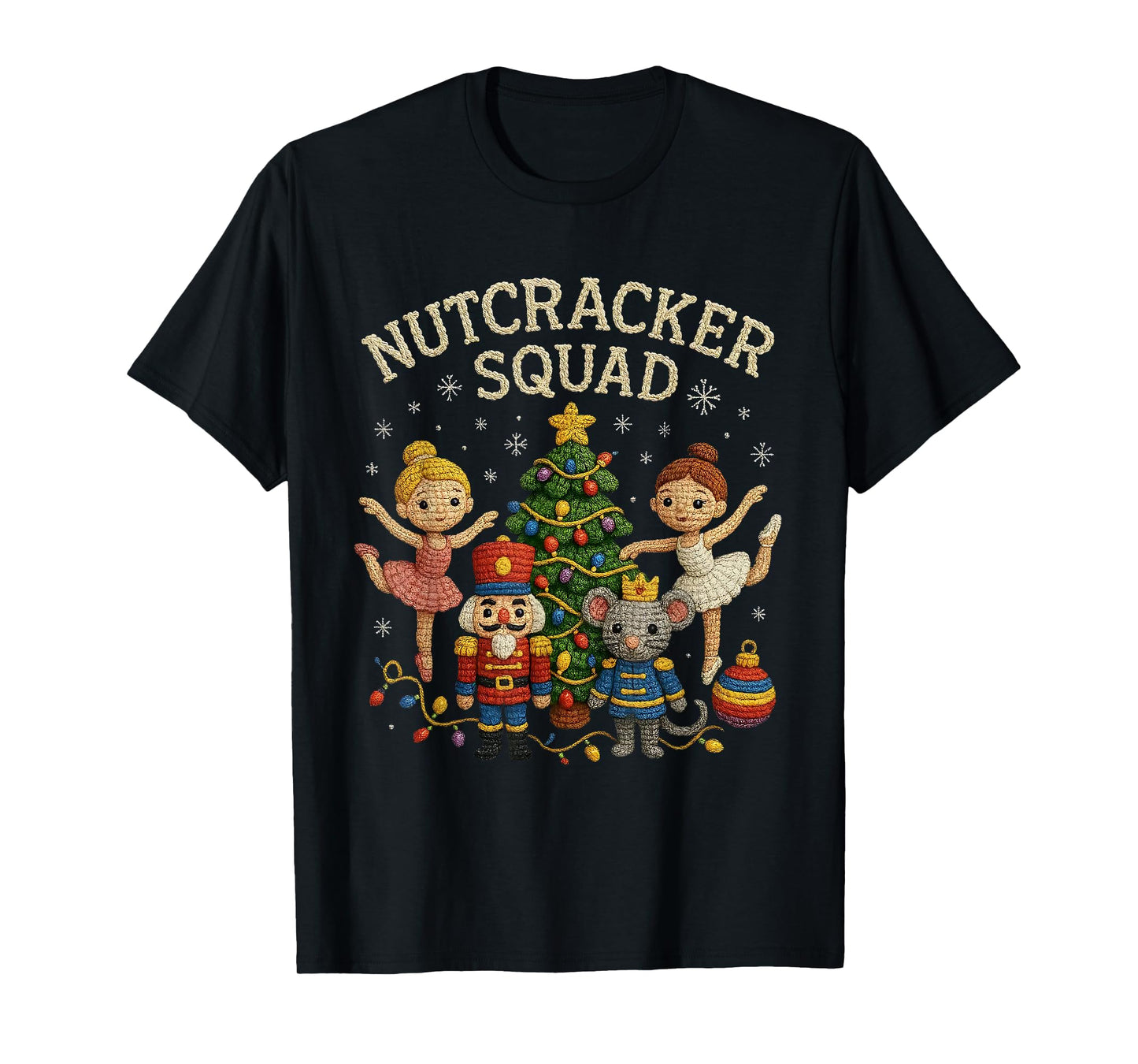 Nutcracker Squad Cute Ballet Christmas Knit Style T-Shirt