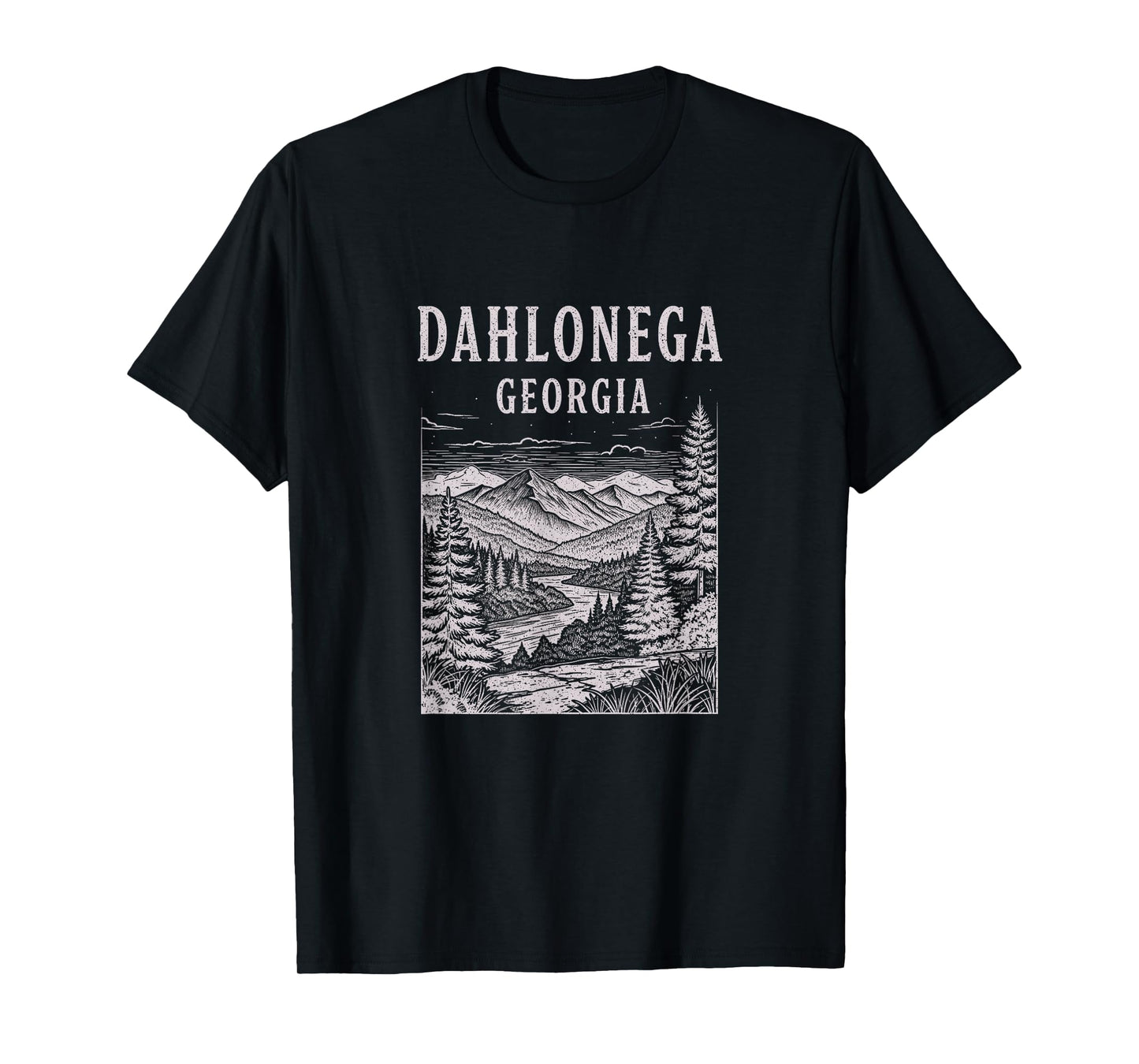 Vintage Dahlonega Georgia Drawing Art Design T-Shirt
