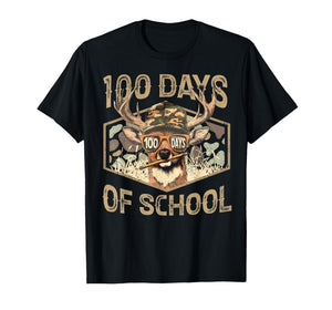 100 Days of School Deer Hunting Boy Girls 100th Day Bucked T-Shirt