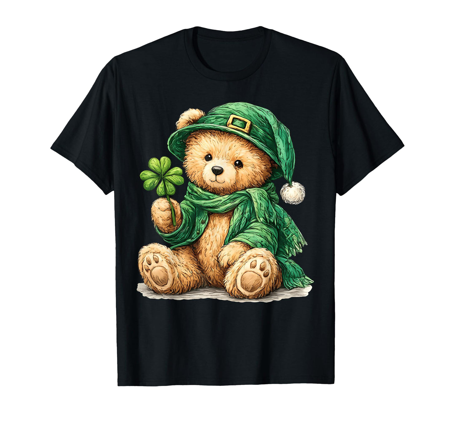 Cute Teddy Bear Leprechaun St Patricks Day Boys Girls Lucky T-Shirt