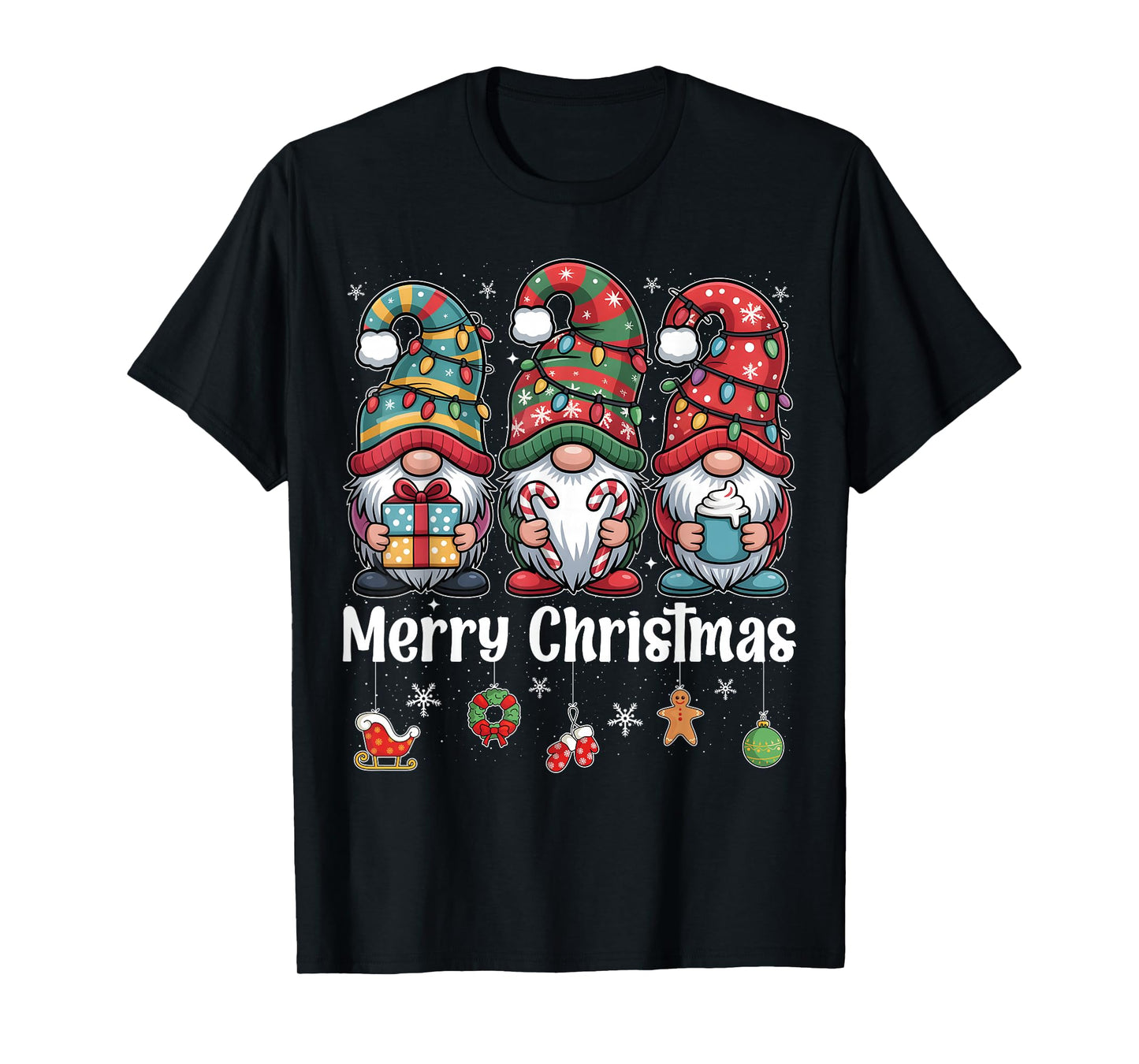 Merry Christmas Gnomes Christmas Lights Xmas Pajamas Family T-Shirt
