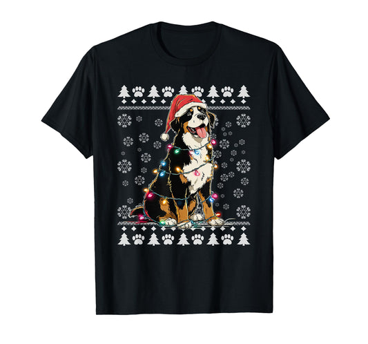 Bernese Mountain Christmas Ugly Sweater Funny Dog Xmas T-Shirt