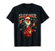 Sleigher Rock Santa Funny Metal Christmas Design T-Shirt