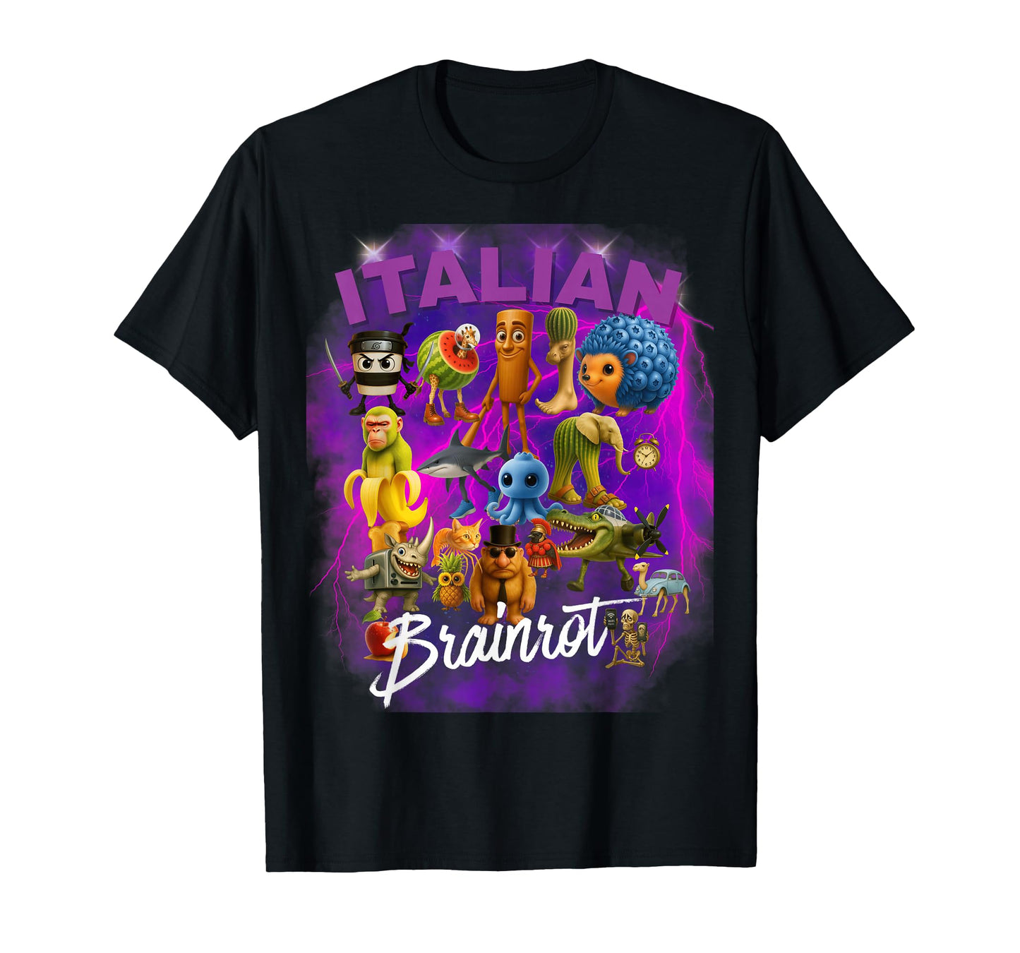 Absurd Italian Brainrot Cartoon Art Surreal Meme Animals T-Shirt