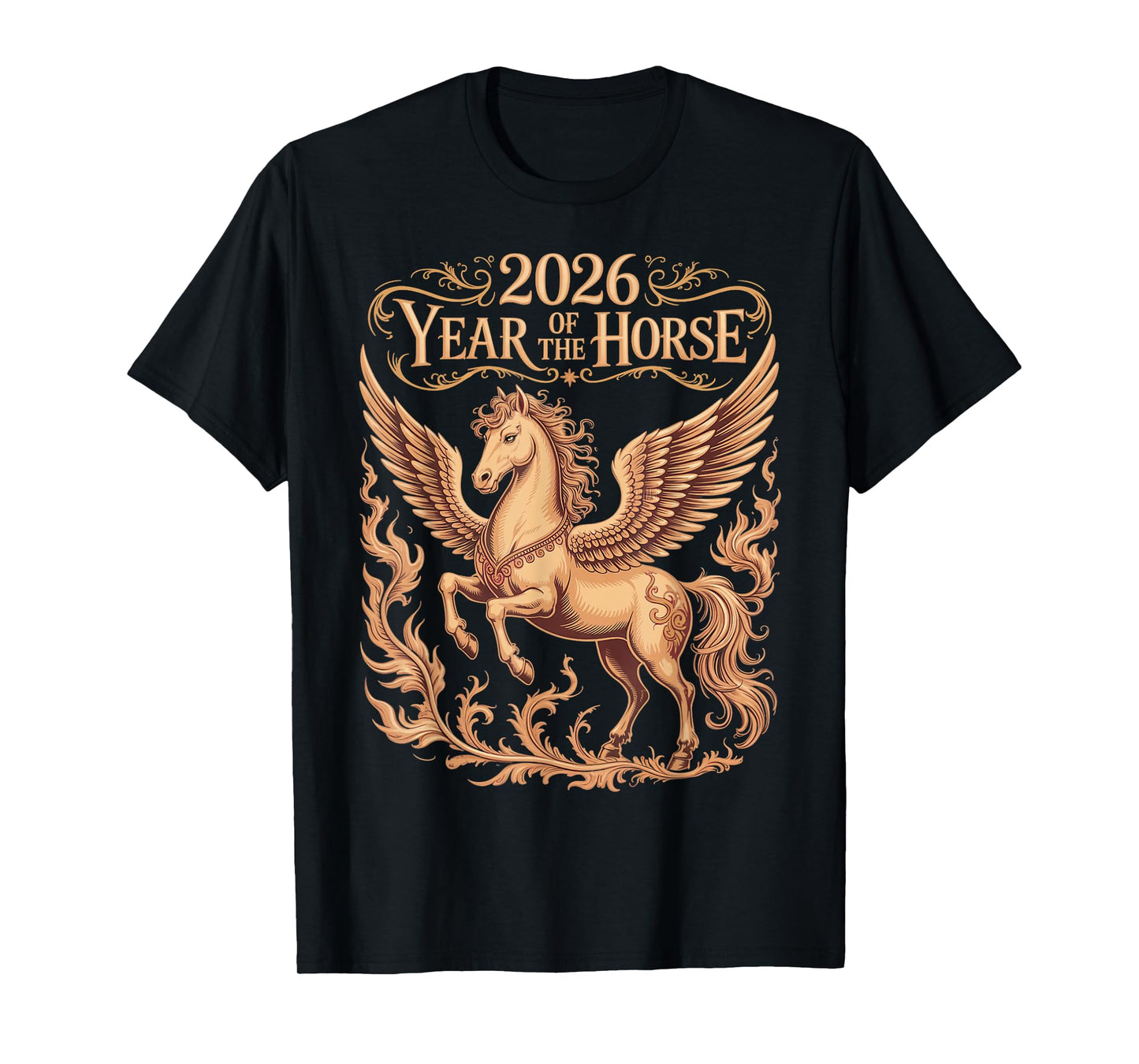 Pegasus Zodiac Chinese Lunar New Year of The Horse 2026 T-Shirt