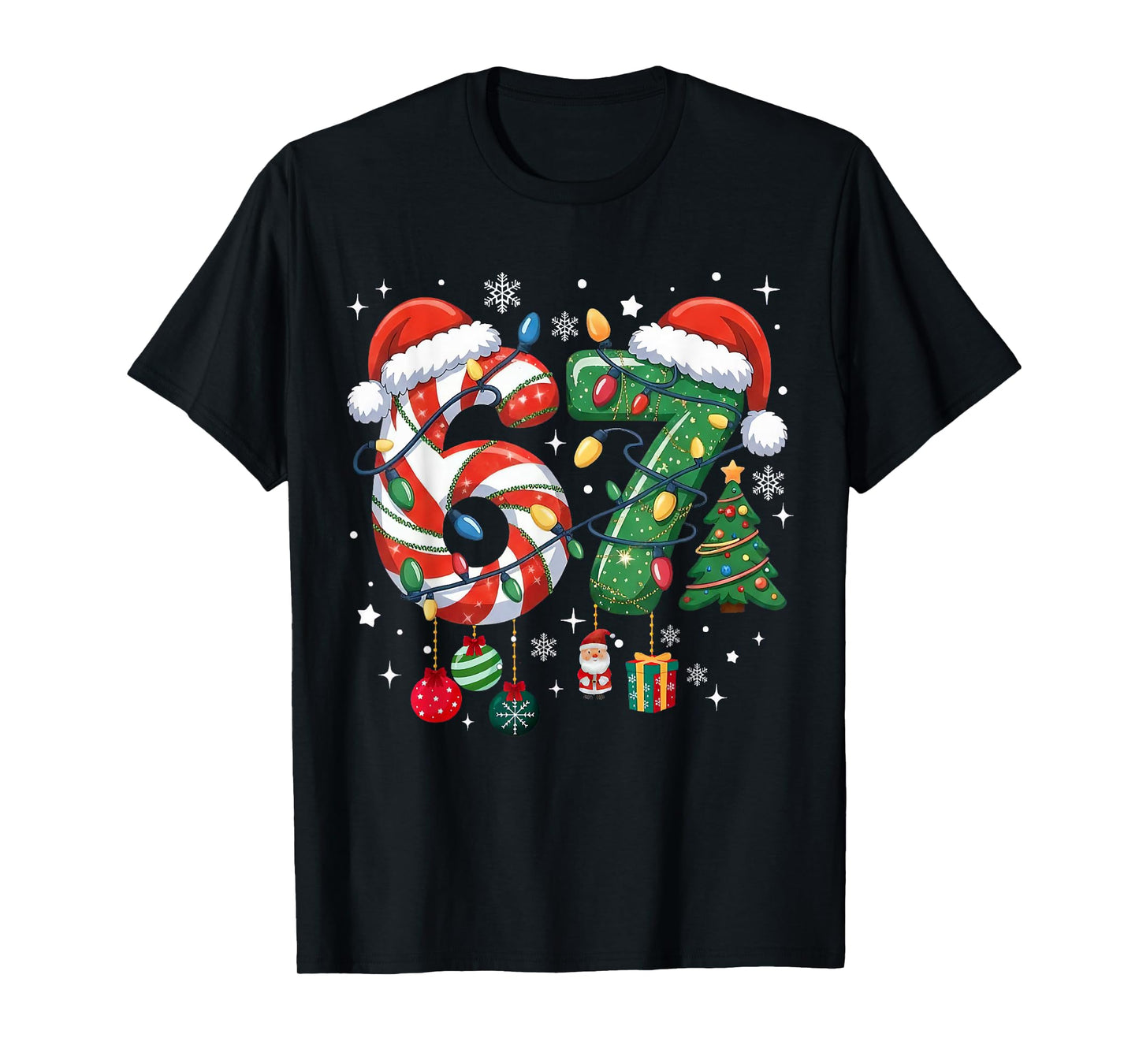 Meme 6 7 Christmas Matching Outfit Six Seven Trendy T-Shirt