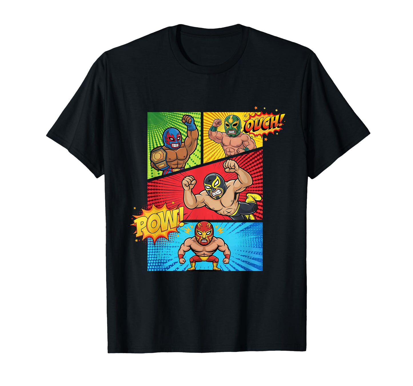 Lucha Libre Comic Book Mexican Wrestling Cartoon Wrestler T-Shirt