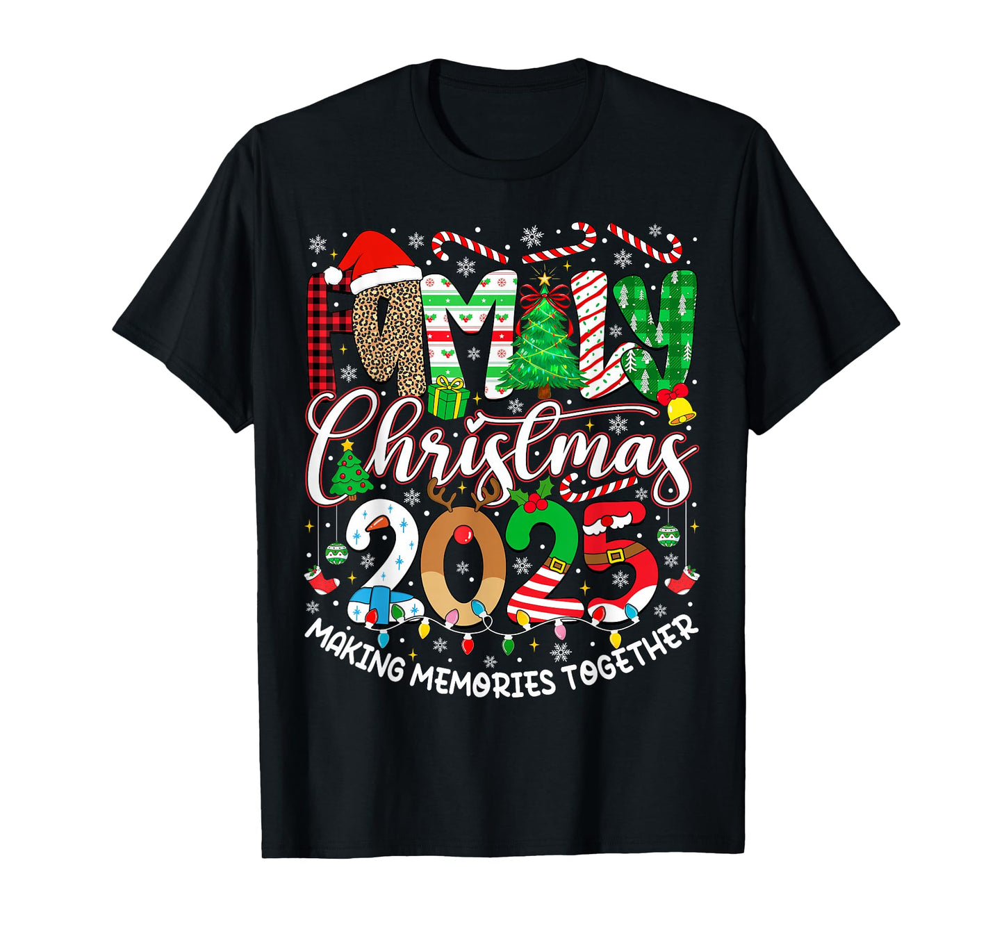 Family Christmas 2025 Squad Santa Elf Xmas Matching Outfit T-Shirt