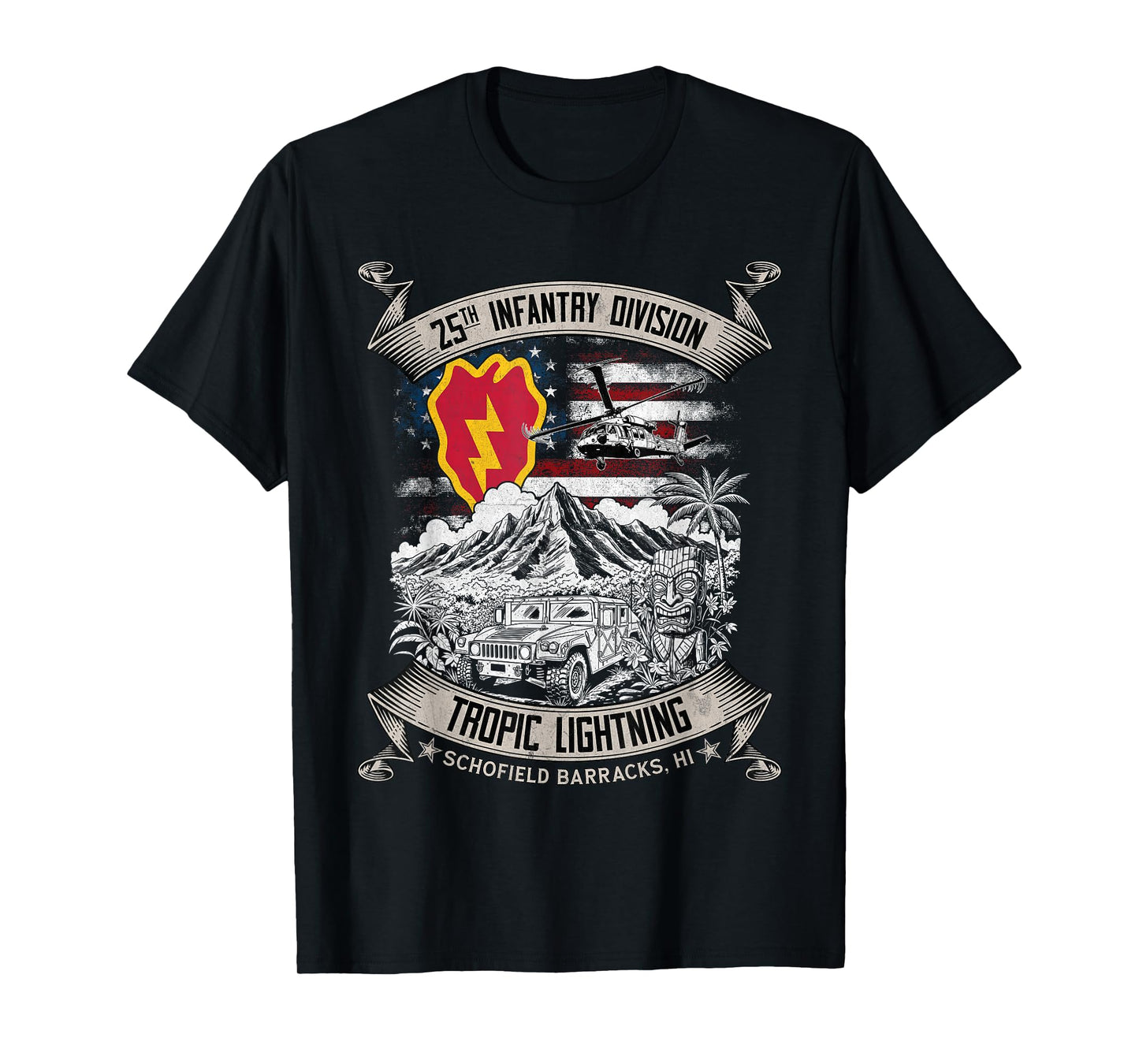25th Infantry Division Tropic Lightning Hawaii Veteran Gifts T-Shirt