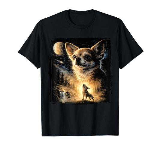 Vintage 90s Chihuahua Howling At The Moon Chihuahua Dog Mom T-Shirt