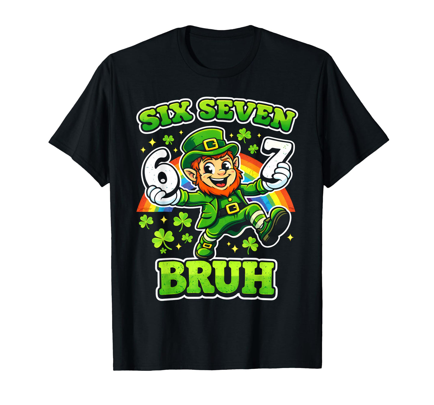 Six Seven 67 Meme Cool St Patrick's Day Teens Boys Girls T-Shirt