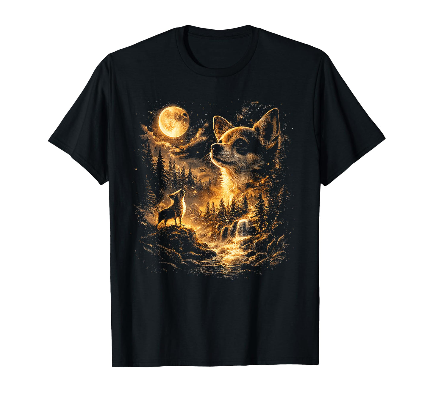 Chihuahua Howling to The Moon Meme Vintage 90s Retro T-Shirt