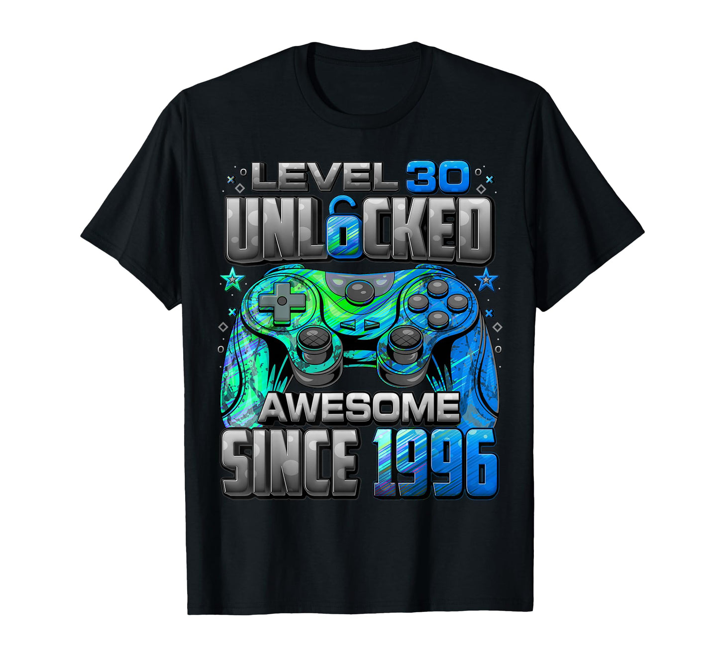 Level 30 Unlocked Awesome Since 1996 30th Birthday Gaming T-Shirt