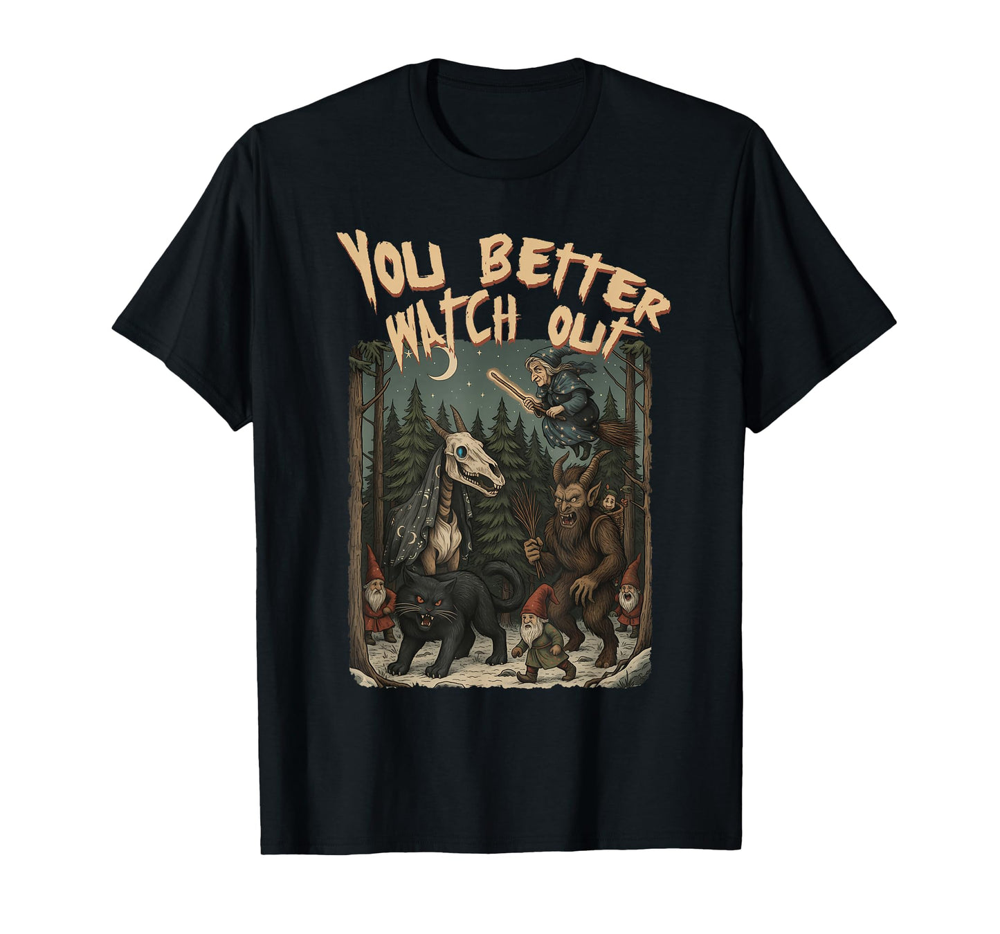 Yule Cat Krampus Icelandic Folklore You Better Watch Out T-Shirt