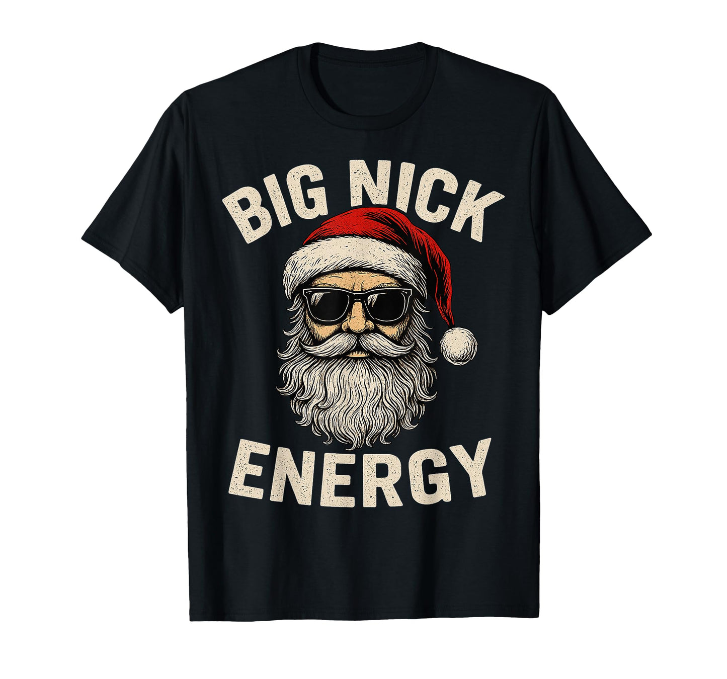 Big Nick Energy Funny Santa Christmas Vintage Pajama T-Shirt