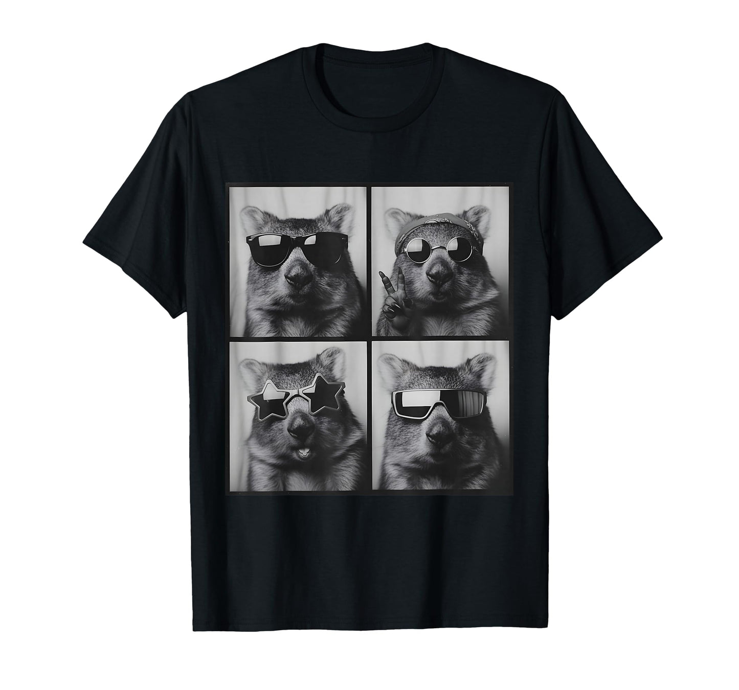Funny Wombat Wearing Sunglasses Photo Booth Selfie T-Shirt