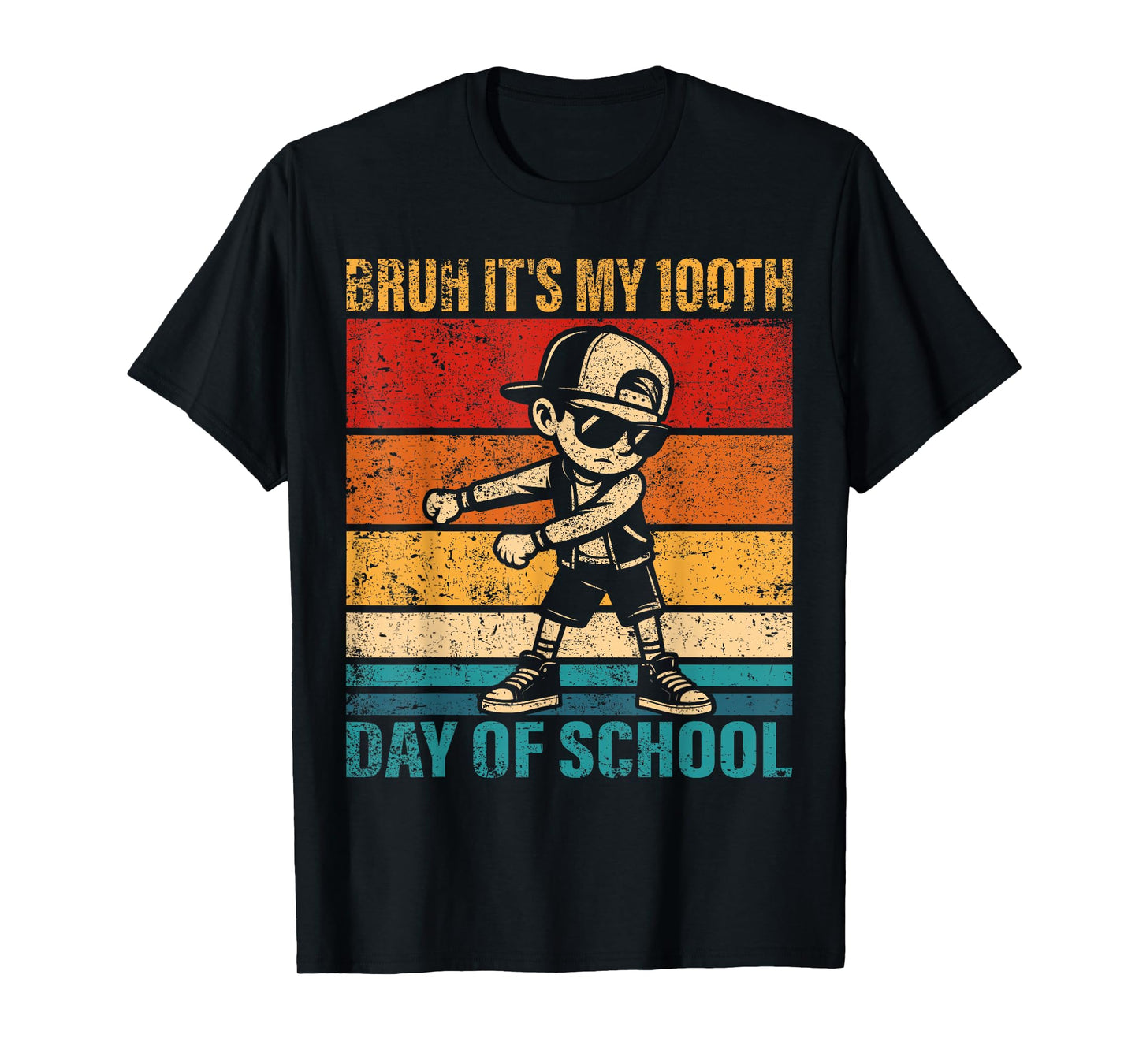 Bruh It's My 100th Day of School Flossing Boy Student Squad T-Shirt