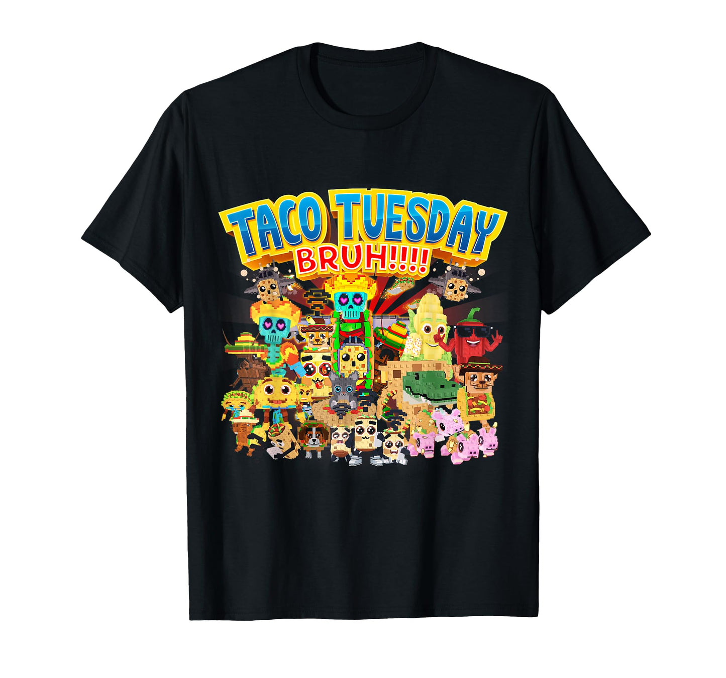 Taco Tuesday Bruh Funny Every Taco Brainrots for Boys Kids T-Shirt